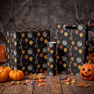 Papier Cadeau Équipe Groovy Rétro Disco Halloween pour l'emballa