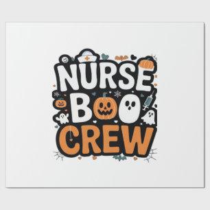 Papier Cadeau Équipe Nurse Boo Halloween Héros de la santé Épouv