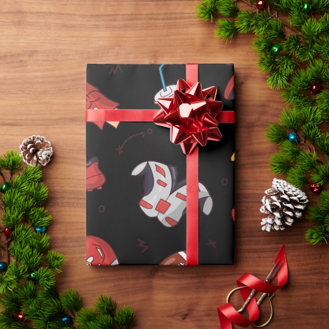 Papier Cadeau Équipement sportif de football avec Motif alimenta (Cadeau de vacances)