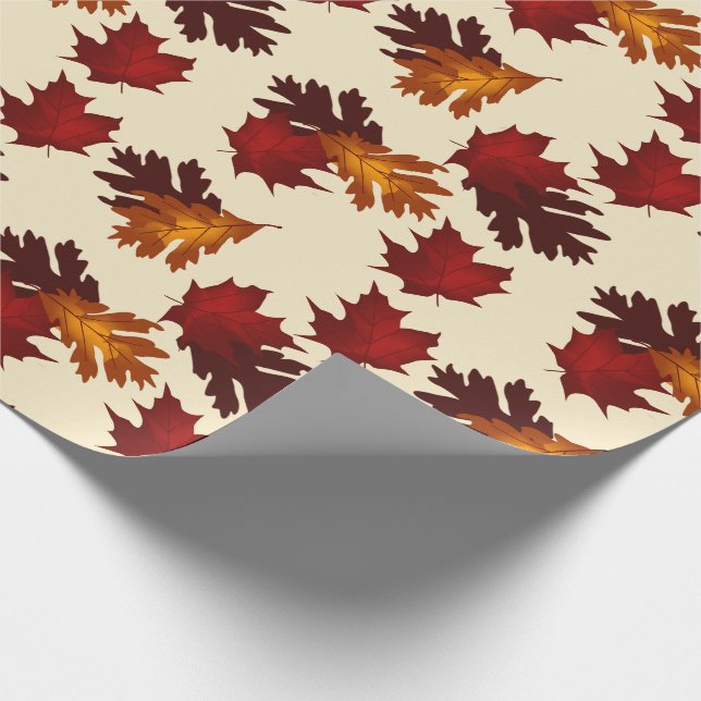 Papier Cadeau Érable et chêne Feuillage Feuille Couleurs d'autom (Coin)