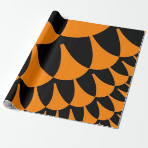 Papier Cadeau Escaliers orange et noir