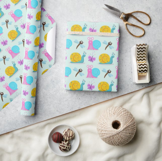 Papier Cadeau Escargots, papillons et libellules (Artisanat)