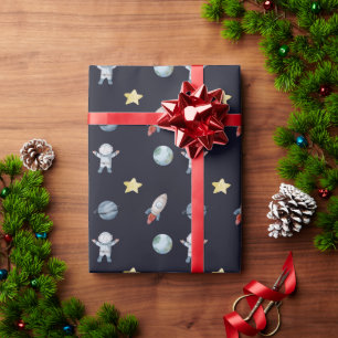 Papier Cadeau Espace Anniversaire Premier Voyage Autour Du Solei