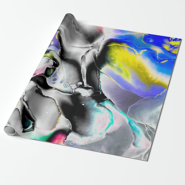 Papier Cadeau Espace. Arrière - plan blanc brillant. Photo de l' (Déroulé)