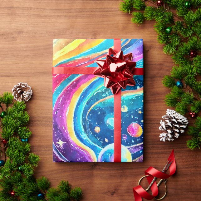 PAPIER CADEAU ESPACE COSMIQUE | CONCEPTION DE GALAXIE (Cadeau de vacances)