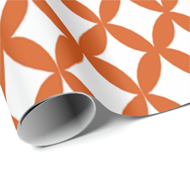 Papier Cadeau Espace positif et négatif brûlé orange (Coin rond)