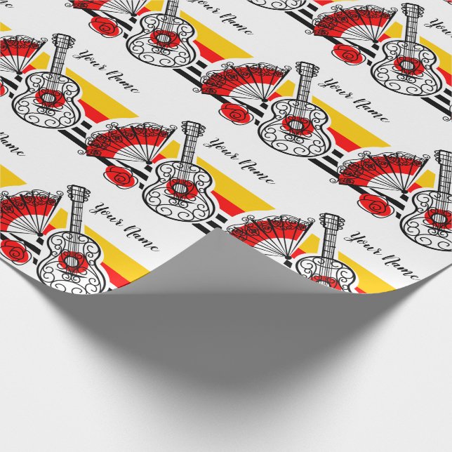 Papier Cadeau Espagnol Souvenirs Classic Stripe Nom (Coin)