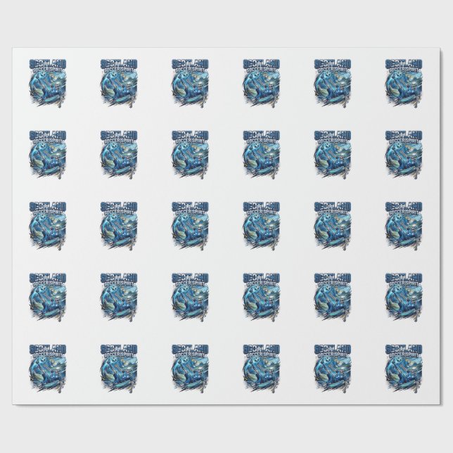 Papier Cadeau Esprit de football d'Écosse squelette attaquant Na (Plat)