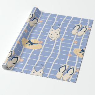 Papier Cadeau Essentiels de plage d'été Motif (1)