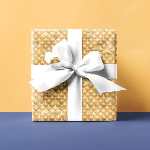 Papier Cadeau Étalons de sirène à look métal or