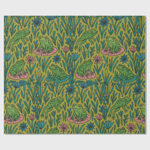 Papier Cadeau Étang aux grenouilles