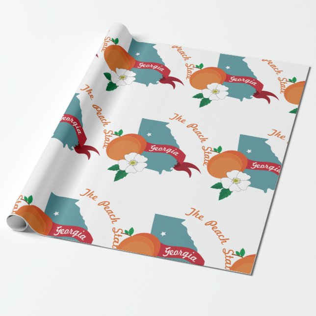 Papier Cadeau État de Georgia Peach (Déroulé)