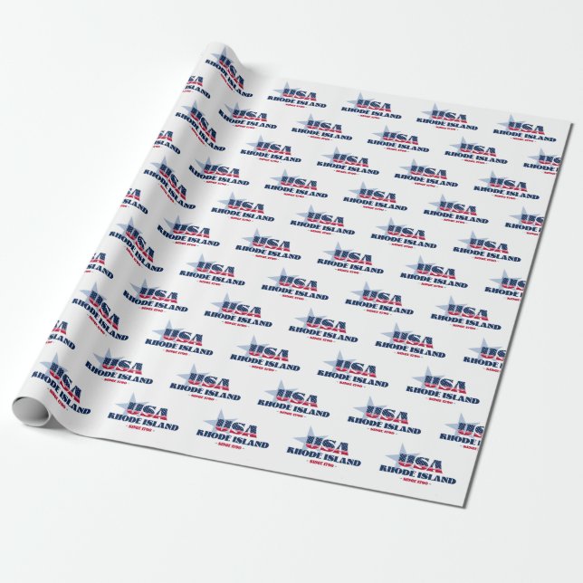 Papier Cadeau État des étoiles et des rayures de Rhode Island (Déroulé)