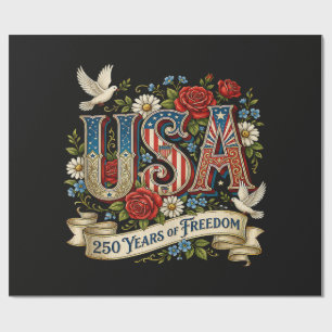 Papier Cadeau États-Unis Amérique 1776-2026 250 Ans de Liberté