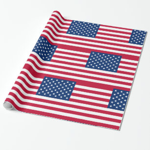 Papier Cadeau États-Unis Drapeau américain étoiles et rayures