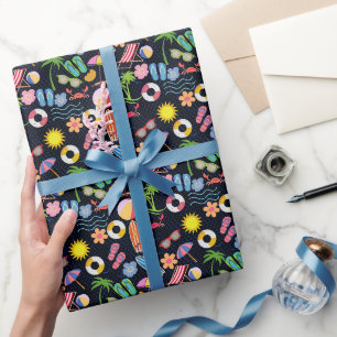 Papier Cadeau Été 01.b.BG noir