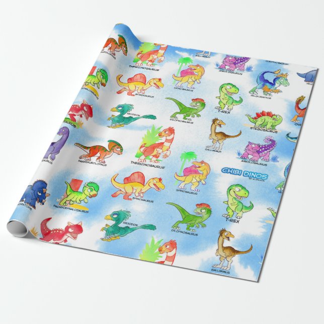 Papier Cadeau Été 2018 d'aquarelles de Chibidinos (Déroulé)