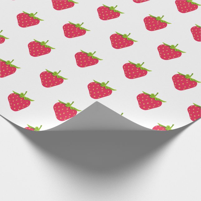 Papier Cadeau Été Aliments tropicaux Fruit Red Strawberry (Coin)
