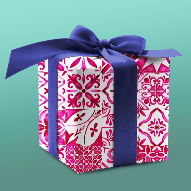 Papier Cadeau Eté majolica rouge Sicilienne Méditerranée (Créateur téléchargé)