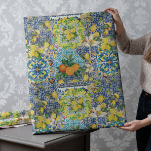Papier Cadeau Été Sicilien Carrelage en céramique d'agrumes médi