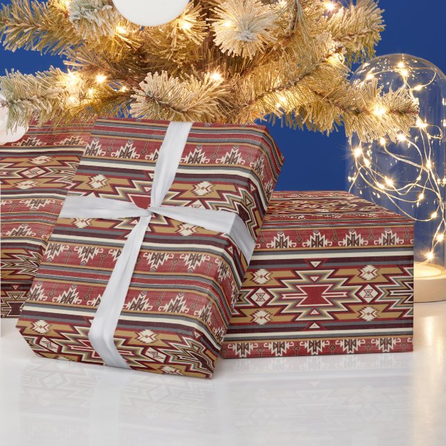 Papier Cadeau Ethnic Textile Textile Tribal Aztec Native America (Vacances)