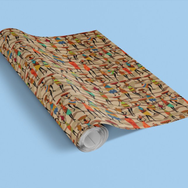 Papier Cadeau Ethnie des Motifs tribaux africains (Créateur téléchargé)