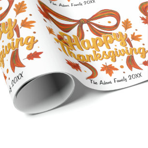 Papier Cadeau Étiquette de cadeau personnalisée Joyeux Thanksgiv