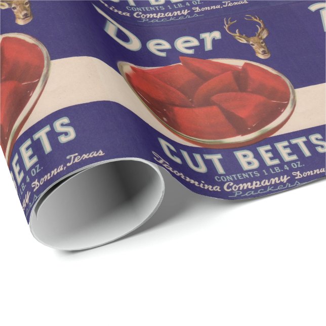 Papier Cadeau Étiquette de canette de betteraves Deer Cut des an (Coin rond)
