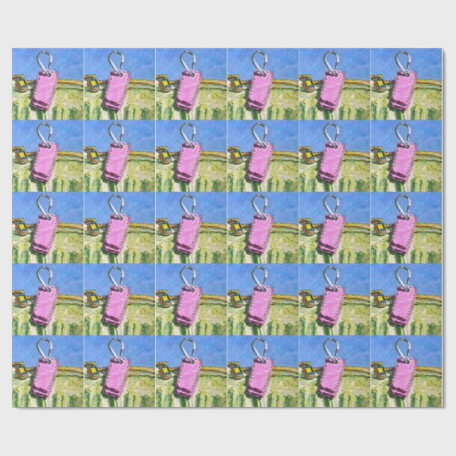 Papier Cadeau Étiquette rose paysage moderne abstrait expression (Plat)
