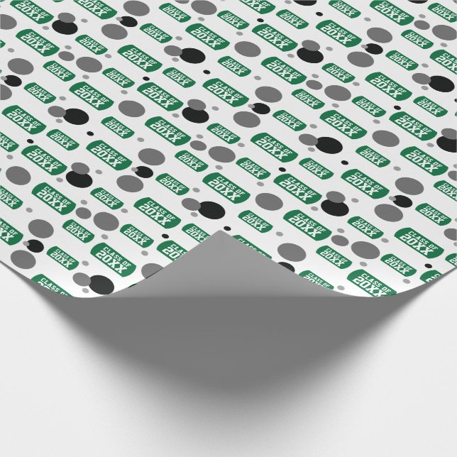 Papier Cadeau Étiquette verte "Classe de" chien et enveloppement (Coin)