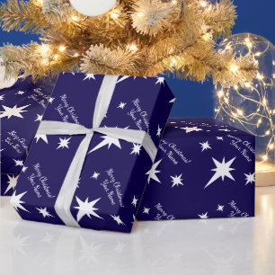 Papier Cadeau Étoile de Bethléem Noël personnalisé