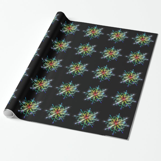 Papier Cadeau Étoile de couleur rétro (Déroulé)