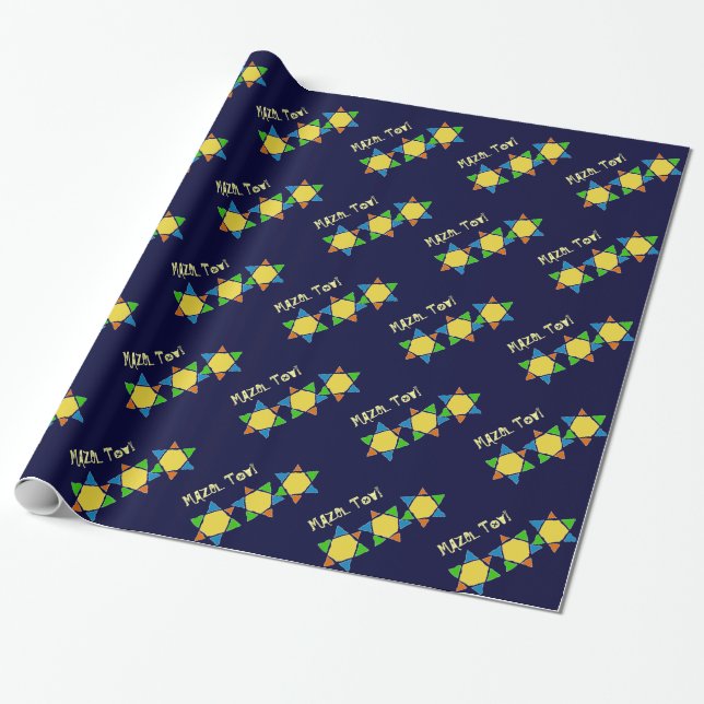 Papier Cadeau Étoile de David de Mazel Tov (Déroulé)