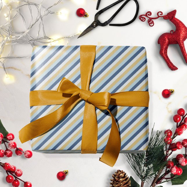 Papier Cadeau Étoile de David | Motif rayé mignon de Hanukkah (Créateur téléchargé)