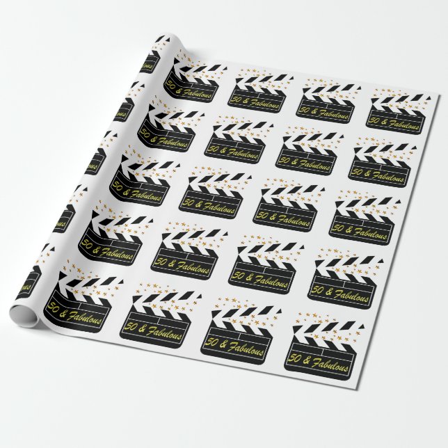 PAPIER CADEAU ÉTOILE DE FILM DE 50 ANS (Déroulé)