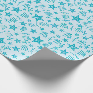 Papier Cadeau Étoile de mer bleue Été Mariage sur la plage Tropi