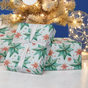 Papier Cadeau Étoile de Noël Ornements de Noël moderne