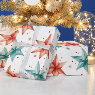 Papier Cadeau Étoile de Noël Ornements de Noël moderne