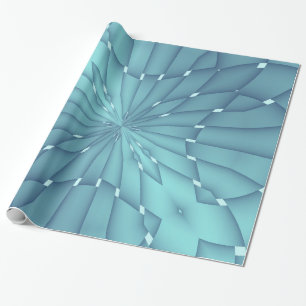 Papier Cadeau Étoile métallique bleue et turquoise