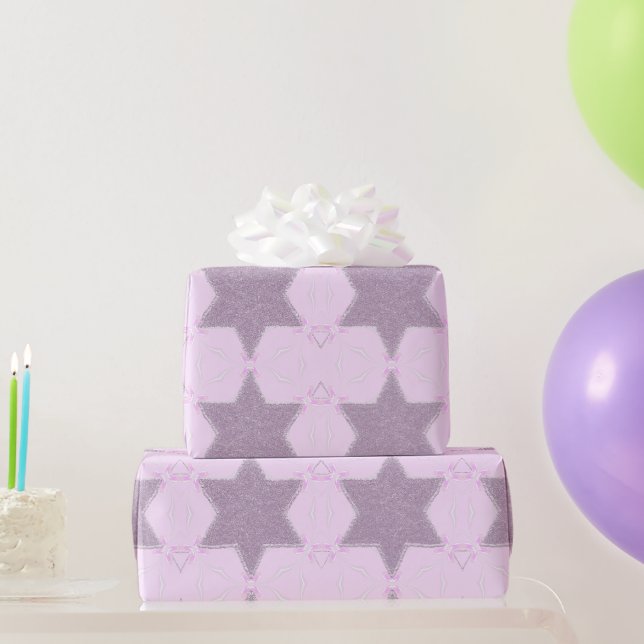 Papier Cadeau Étoile scintillante de David fardée bat mitzvah (Cadeaux de fête)