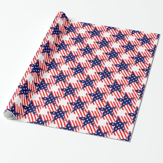 Papier Cadeau étoile usa (Déroulé)