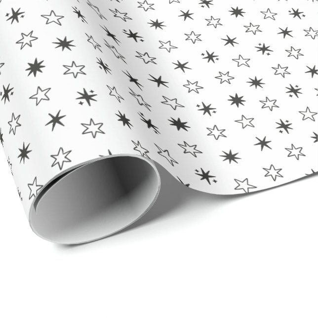 Papier Cadeau Étoiles (Coin rond)