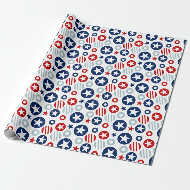 Papier Cadeau Étoiles américaines (Déroulé)