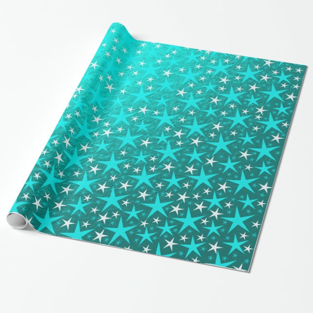 Papier Cadeau étoiles bleues (Déroulé)