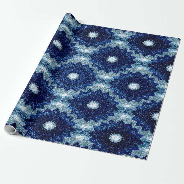 Papier Cadeau Étoiles Brillantes Sombres...... (Déroulé)