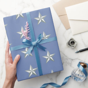 Papier Cadeau Étoiles d'argent