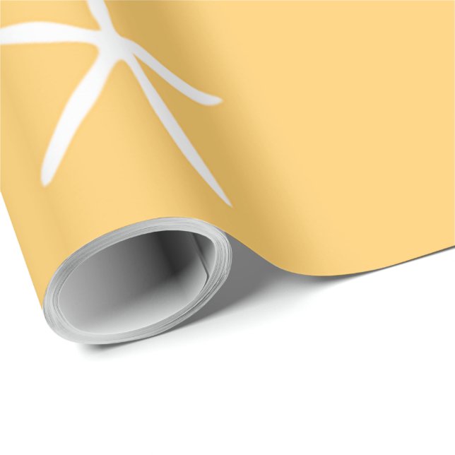 Papier Cadeau Étoiles de mer sur le sable (Coin rond)