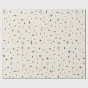 Papier Cadeau Étoiles de Noël et motif scintillant