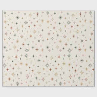 Papier Cadeau Étoiles de Noël et motif scintillant