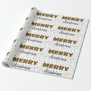 Papier Cadeau Étoiles de Noël rouges vertes rayées